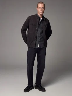 Black Zip Through Funnel Jacket