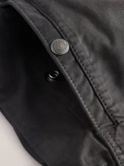 Black Zip Through Funnel Jacket