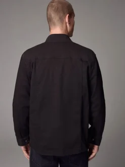 Black Zip Through Funnel Jacket