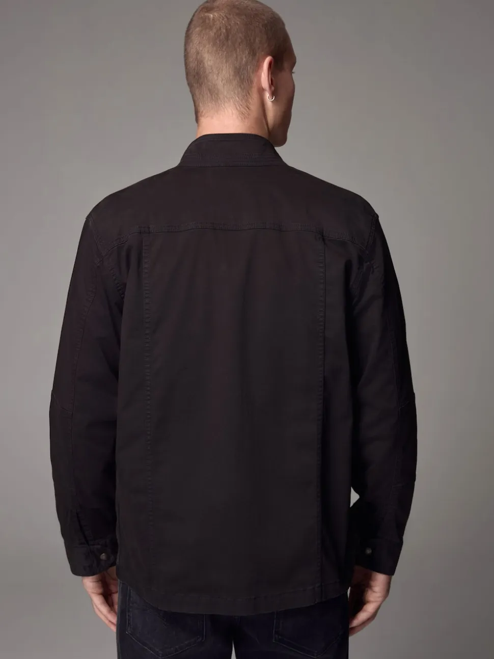 Black Zip Through Funnel Jacket
