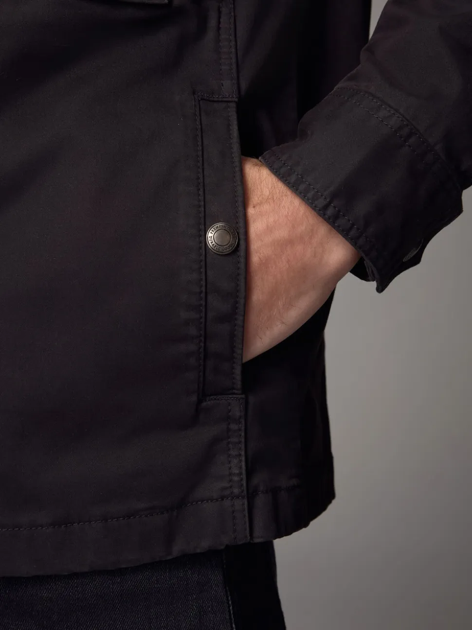 Black Zip Through Funnel Jacket