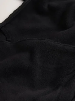 Black Zip Through Funnel Borg Fleece