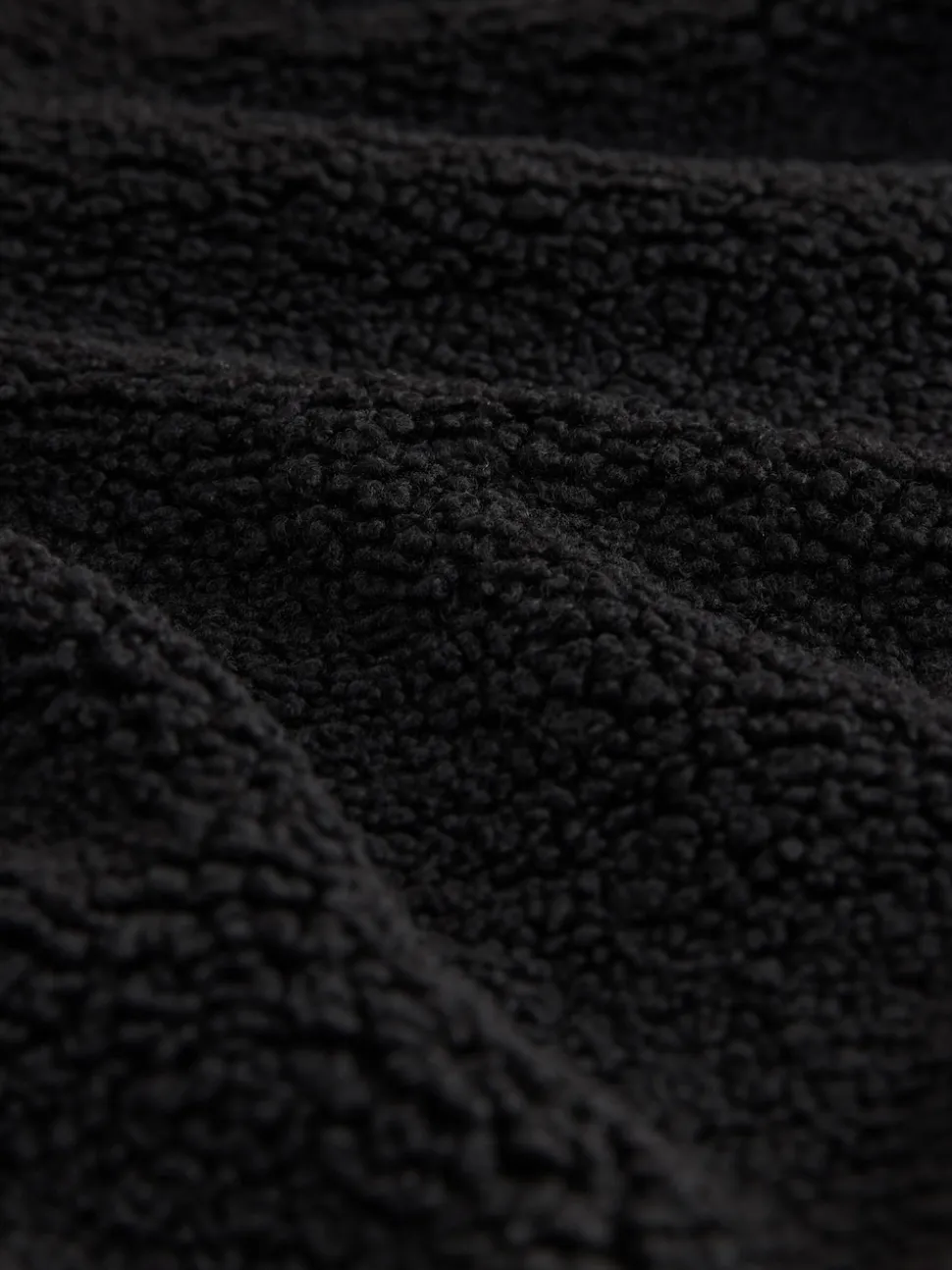 Black Zip Through Funnel Borg Fleece
