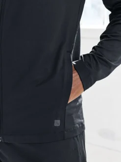 Black Zip Through Hoodie Active Training Top