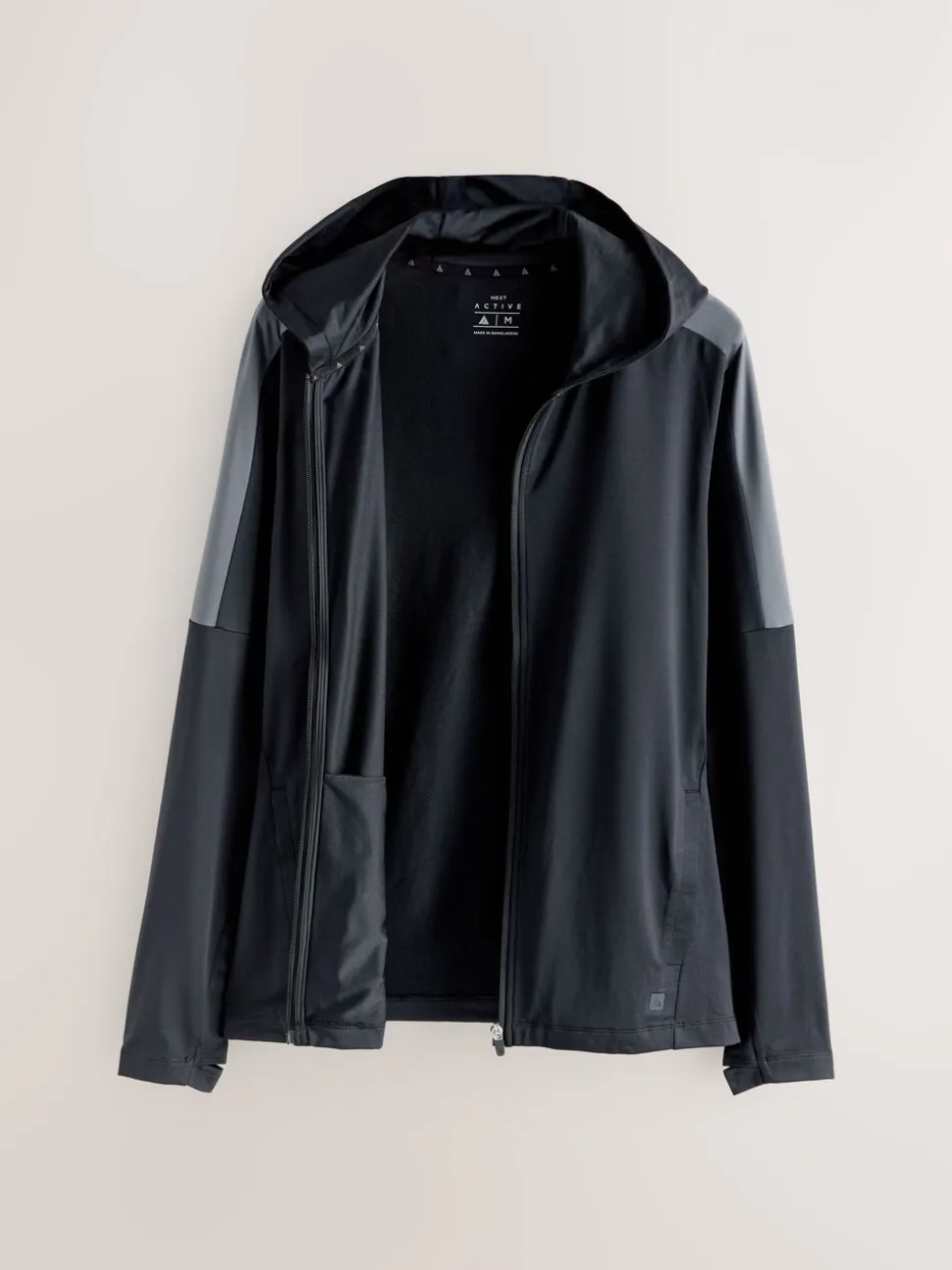 Black Zip Through Hoodie Active Training Top