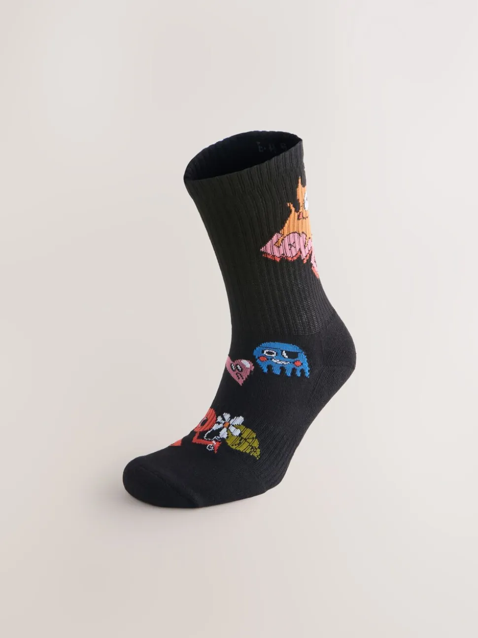 Black/Blue Wotto License Pattern Sports Socks 2 Pack