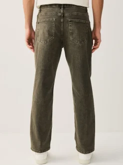 Black/Brown Single Straight Fit Classic Stretch Jeans