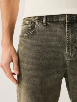 Black/Brown Single Straight Fit Classic Stretch Jeans