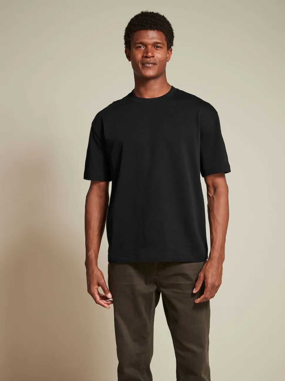 Black/Brown/Light Neutral Relaxed Fit Heavyweight T-Shirts 3 Pack