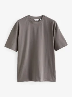 Black/Brown/Light Neutral Relaxed Fit Heavyweight T-Shirts 3 Pack