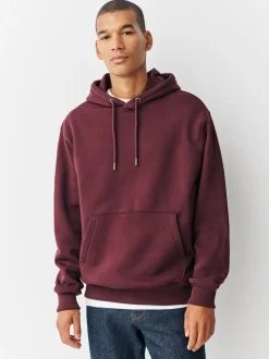 Black/Burgandy Red Cotton Rich Jersey Overhead Hoodies 2 Pack