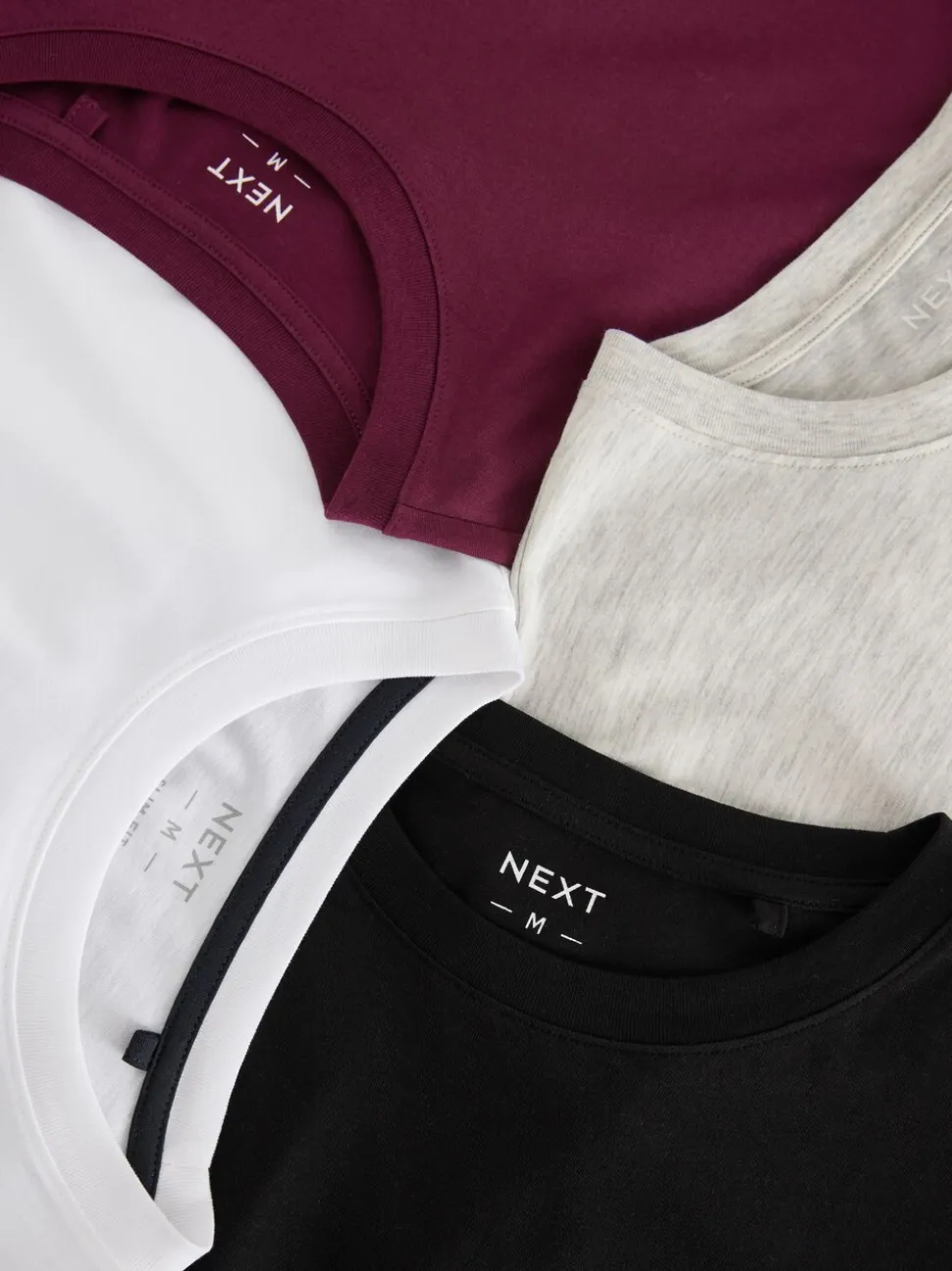 Black/Burg/White/Grey Regular Fit T-Shirts 4 Pack