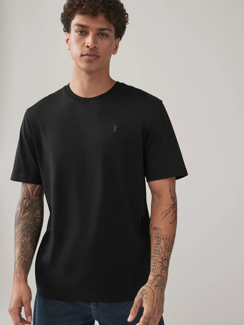 Black/Burg/White/Grey Regular Fit T-Shirts 4 Pack