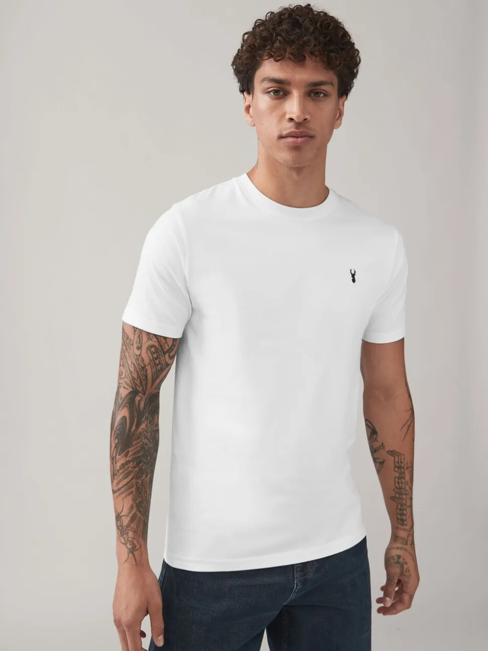 Black/Burg/White/Grey Regular Fit T-Shirts 4 Pack