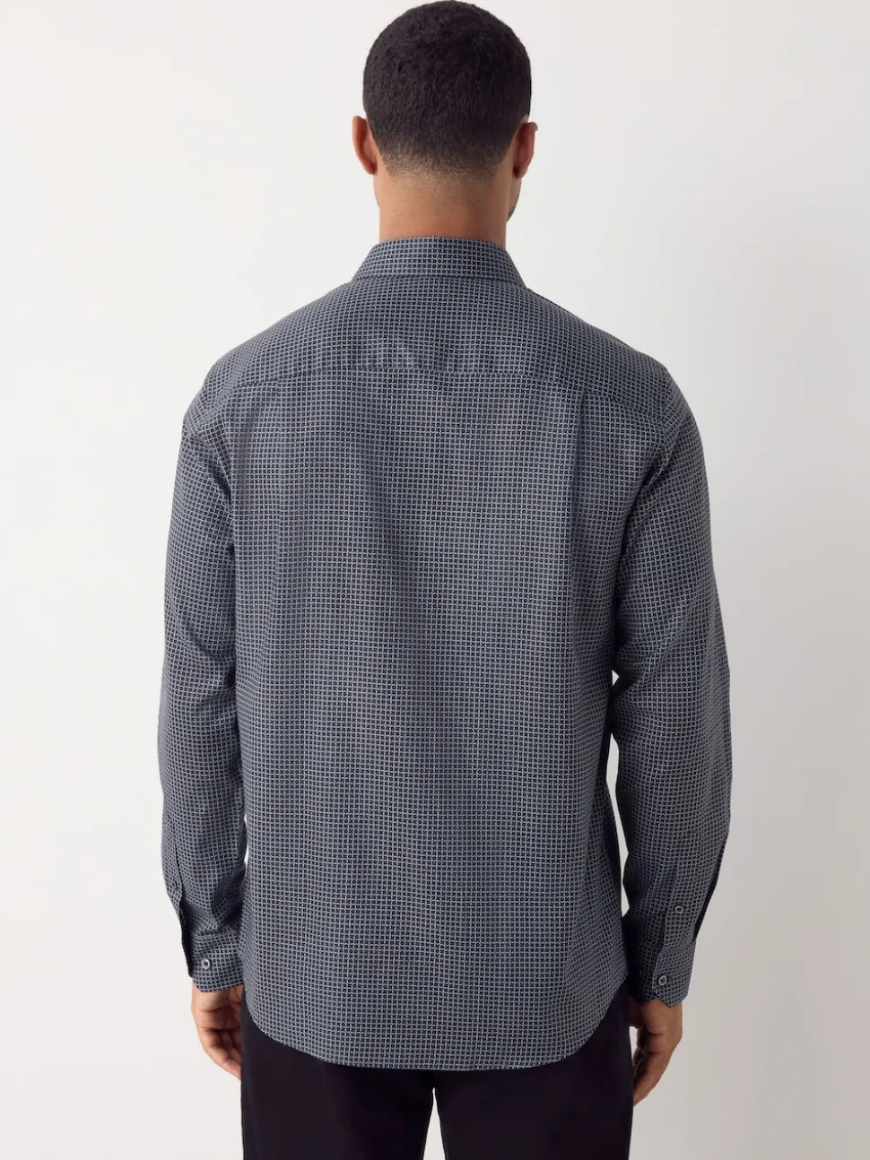Black/Gold Link Regular Fit Long Sleeve Print Shirt