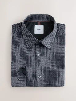 Black/Gold Link Regular Fit Long Sleeve Print Shirt