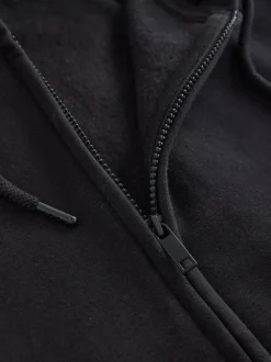 Black/Grey Marl Cotton Rich Heavyweight Jersey Full Zip Hoodies 2 Pack