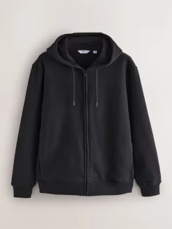 Black/Grey Marl Cotton Rich Heavyweight Jersey Full Zip Hoodies 2 Pack