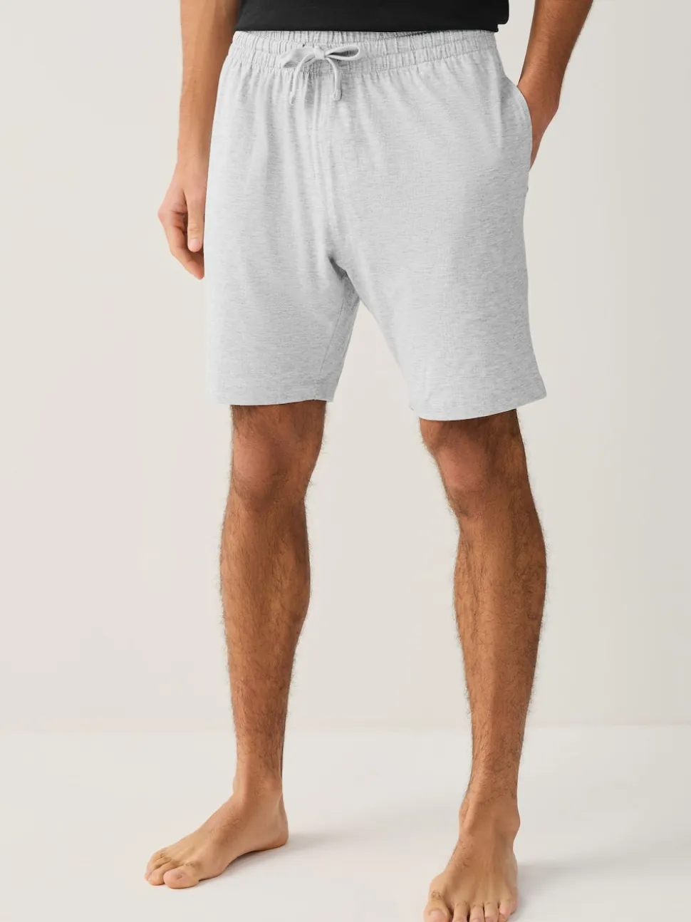 Black/Grey Marl Short Sleeve Jersey Pyjamas Set
