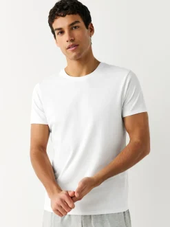 Black/Grey Marl/White/Navy Slim Fit 100% Cotton Layering T-Shirts 5 Pack