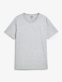 Black/Grey Marl/White/Navy Slim Fit 100% Cotton Layering T-Shirts 5 Pack