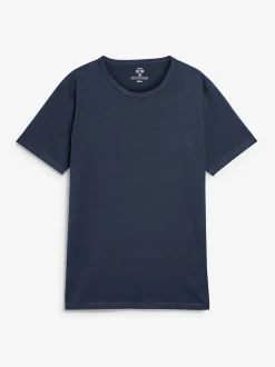 Black/Grey Marl/White/Navy Slim Fit 100% Cotton Layering T-Shirts 5 Pack