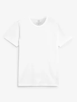 Black/Grey Marl/White/Navy Slim Fit 100% Cotton Layering T-Shirts 5 Pack