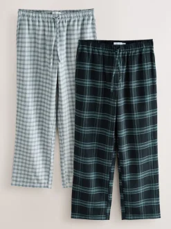 Black/Grey Mono Woven Pyjama Bottoms 2 Pack