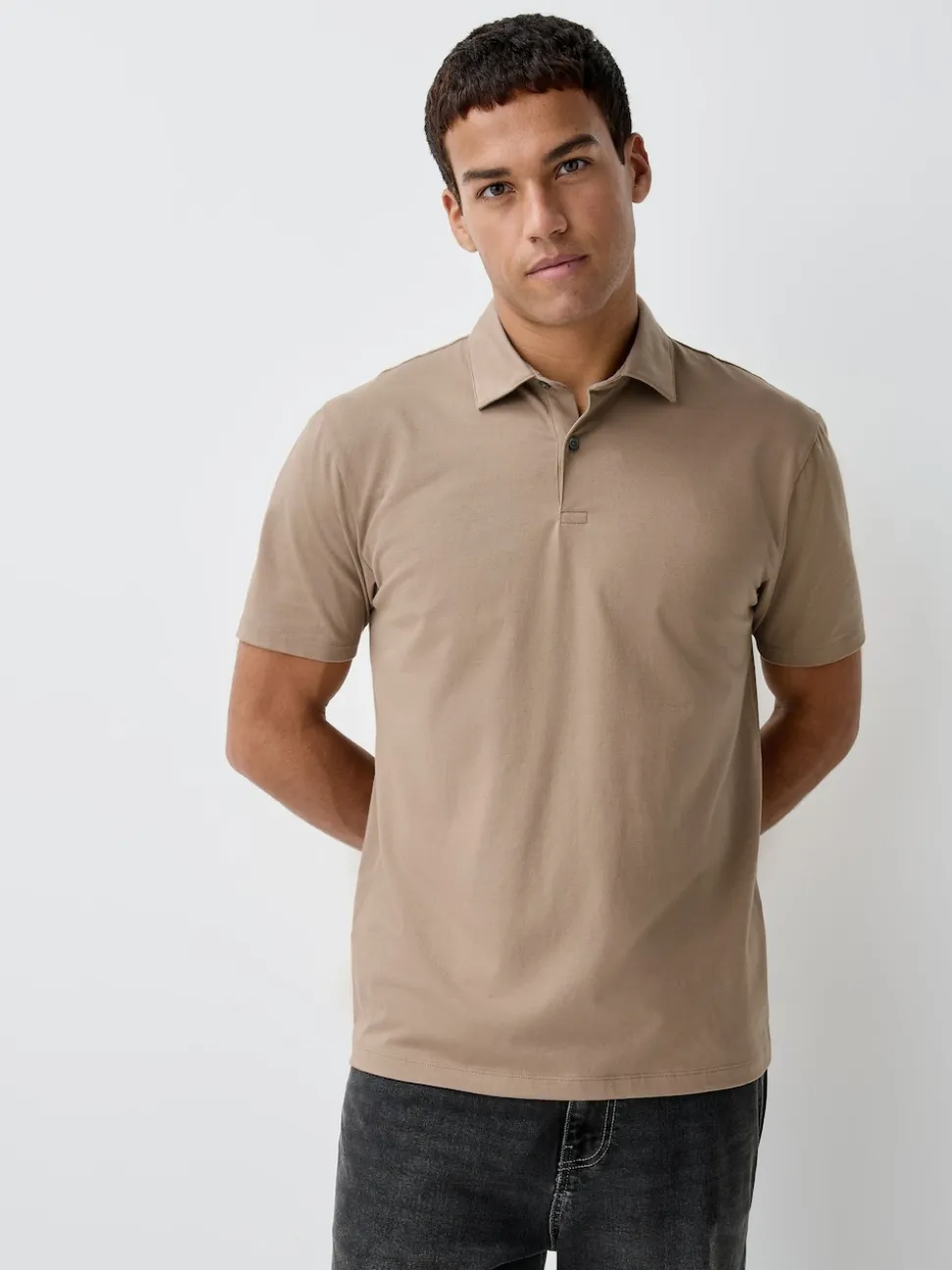 Black/Grey/Neutral Block Regular Fit Short Sleeve Jersey Polo Shirts 3 Pack