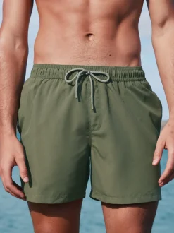 Black/Khaki Green Essential Swim Shorts 2 Pack