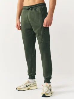 Black/Khaki Green Slim Fit Utility Brushback Heavyweight 2 Pack Cargo Joggers
