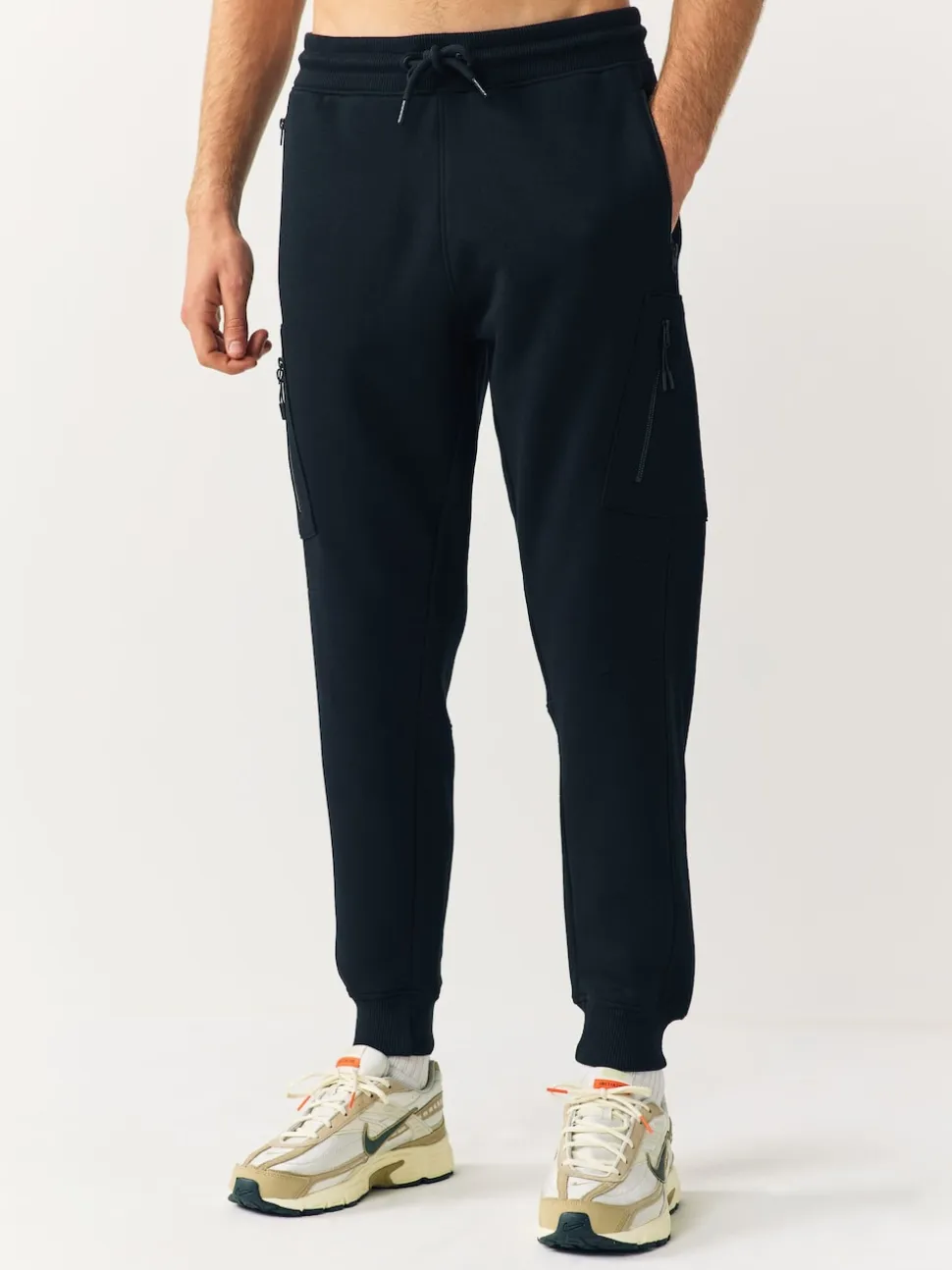 Black/Khaki Green Slim Fit Utility Brushback Heavyweight 2 Pack Cargo Joggers