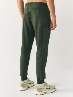 Black/Khaki Green Slim Fit Utility Brushback Heavyweight 2 Pack Cargo Joggers