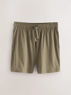 Black/Khaki Green/Ecru Jersey Pyjamas Shorts Set 3 Pack