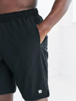 Black/Navy Blue 9 Inch Active Gym Sports Shorts 2 Pack