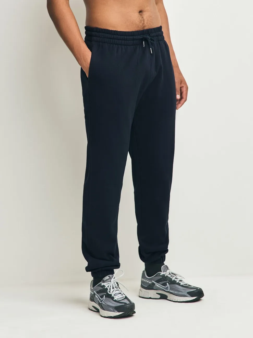 Black/Navy Blue Cuffed Brushback Heavyweight Open 2 Pack Joggers
