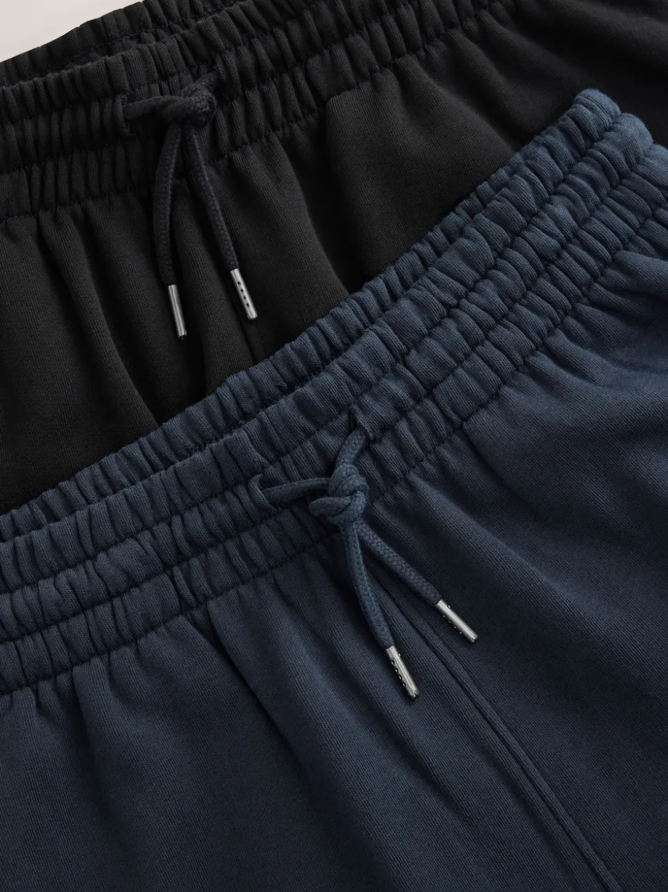 Black/Navy Blue Cuffed Brushback Heavyweight Open 2 Pack Joggers