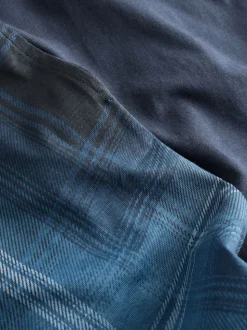 Black/Navy Blue Jersey Check Short Sleeve Pyjamas Set 3 Pack