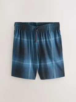 Black/Navy Blue Jersey Check Short Sleeve Pyjamas Set 3 Pack