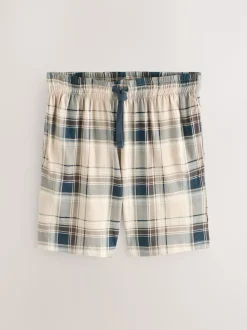 Black/Navy Blue Jersey Check Short Sleeve Pyjamas Set 3 Pack