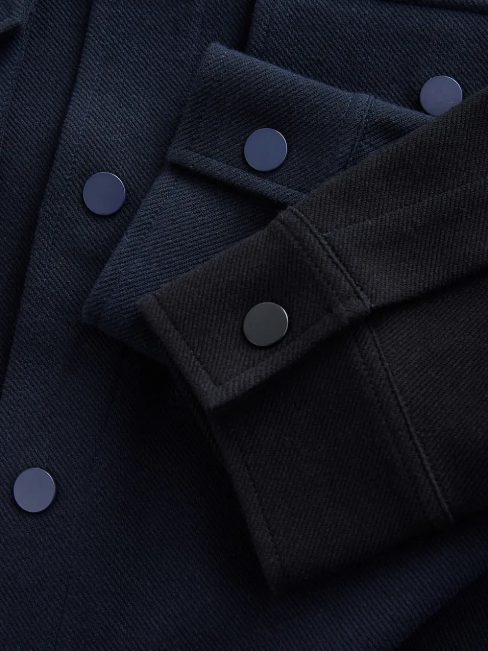 Black/Navy Blue Jersey Twill Popper Shackets 2 Pack