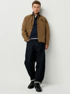 Black/Navy Blue N.Premium 100% Cotton Regular Fit Premium Quarter Zip Jumpers 2 Pack