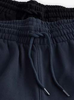 Black/Navy Blue Open Brushback Heavyweight Open 2 Pack Joggers