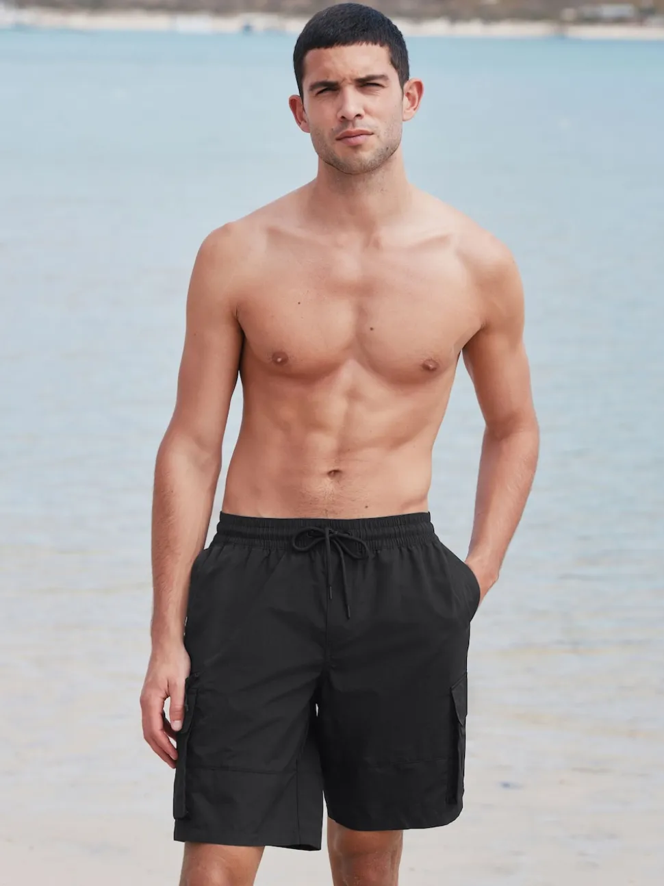 Black/Navy Blue Utility Swim Shorts 2 Pack