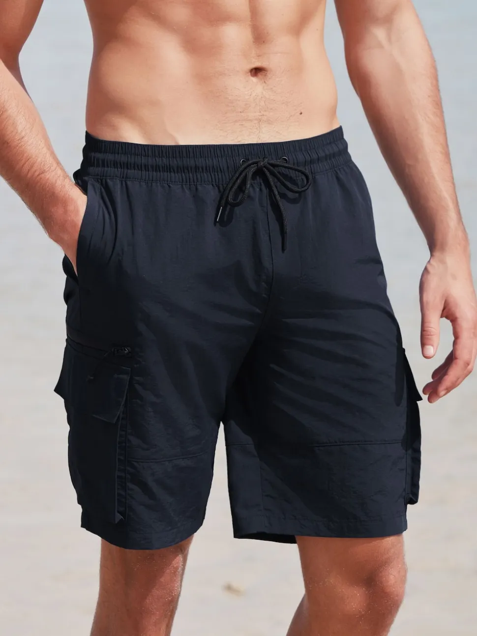 Black/Navy Blue Utility Swim Shorts 2 Pack