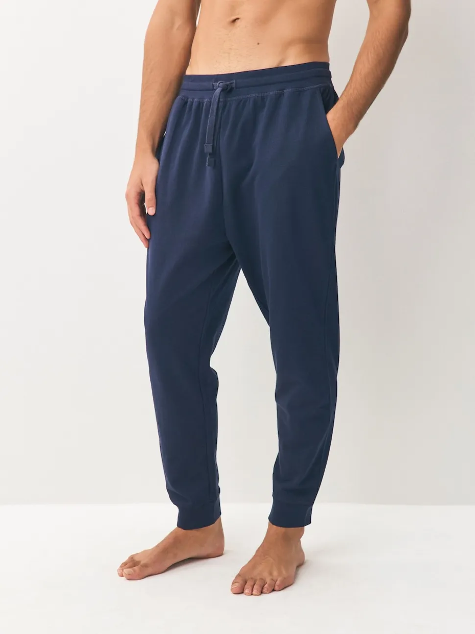Black/Navy Cuffed Loopback Soft Touch 2 Pack Open Joggers