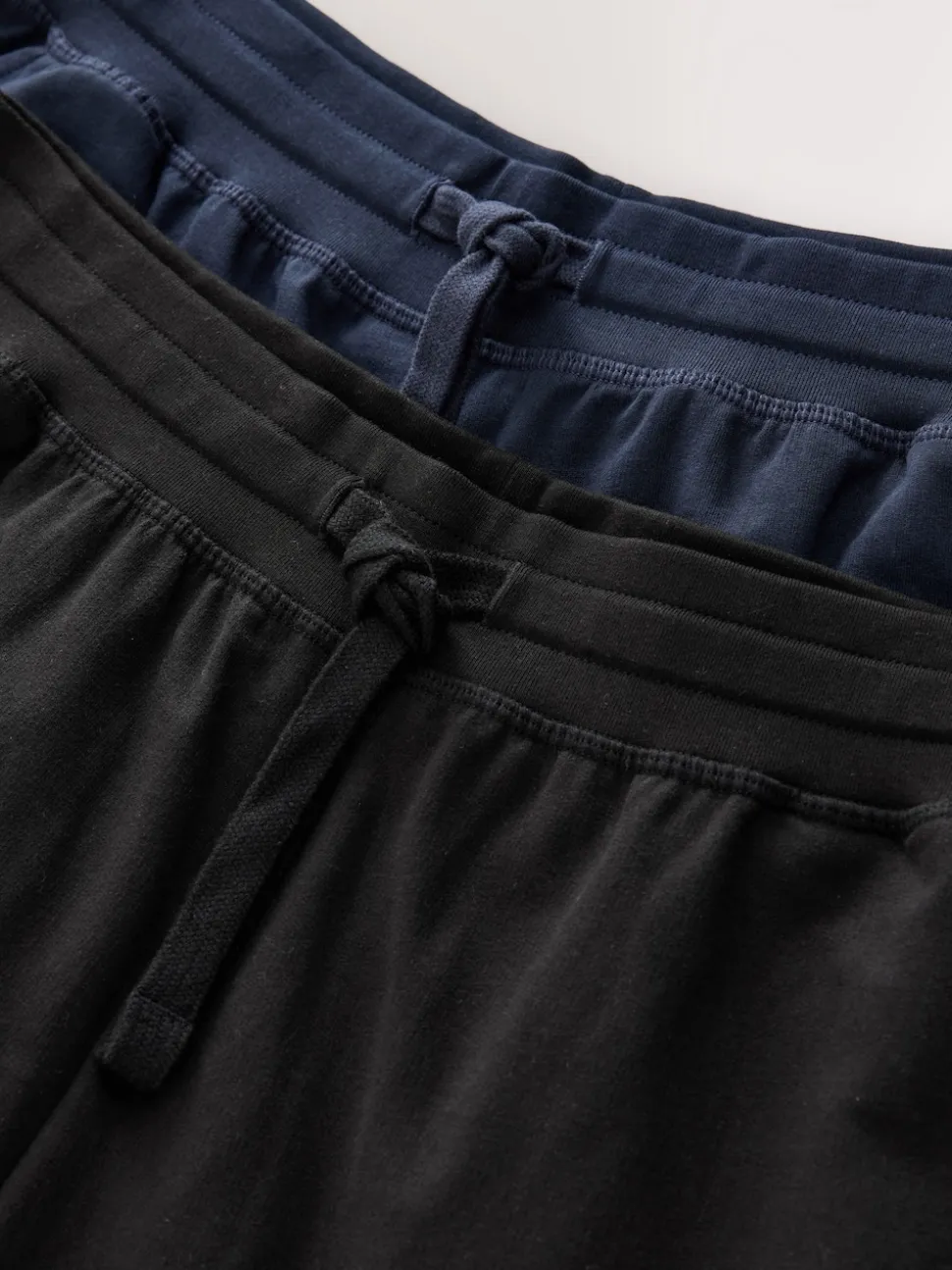 Black/Navy Cuffed Loopback Soft Touch 2 Pack Open Joggers