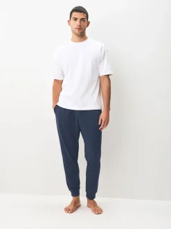 Black/Navy Cuffed Loopback Soft Touch 2 Pack Open Joggers