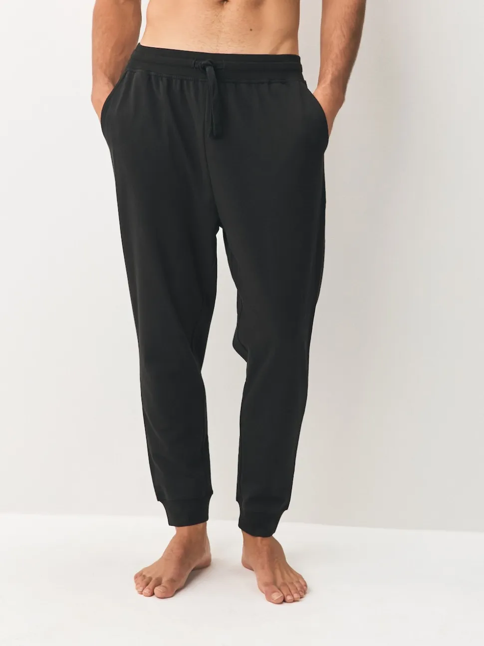 Black/Navy Cuffed Loopback Soft Touch 2 Pack Open Joggers