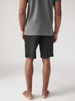 Black/Navy Loopback Soft Touch 2 Pack Jogger Shorts